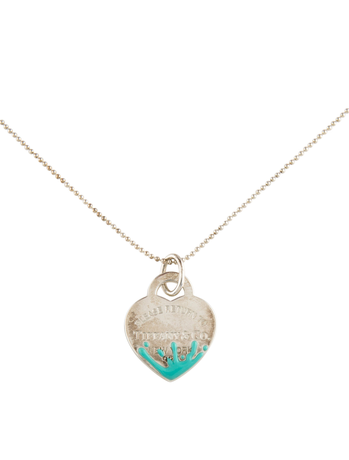 Tiffany & Co. Color Splash Heart Tag Pendant Necklace - Blue Pendant Necklace,
