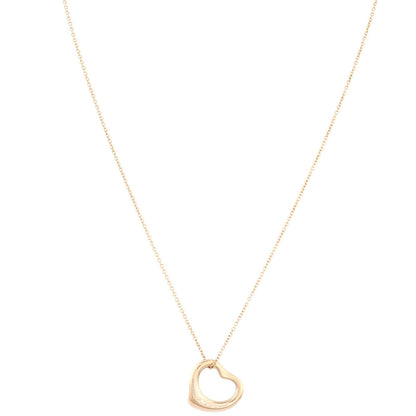 Tiffany & Co Elsa Peretti Open Heart 18k Yellow Gold Pendant Necklace