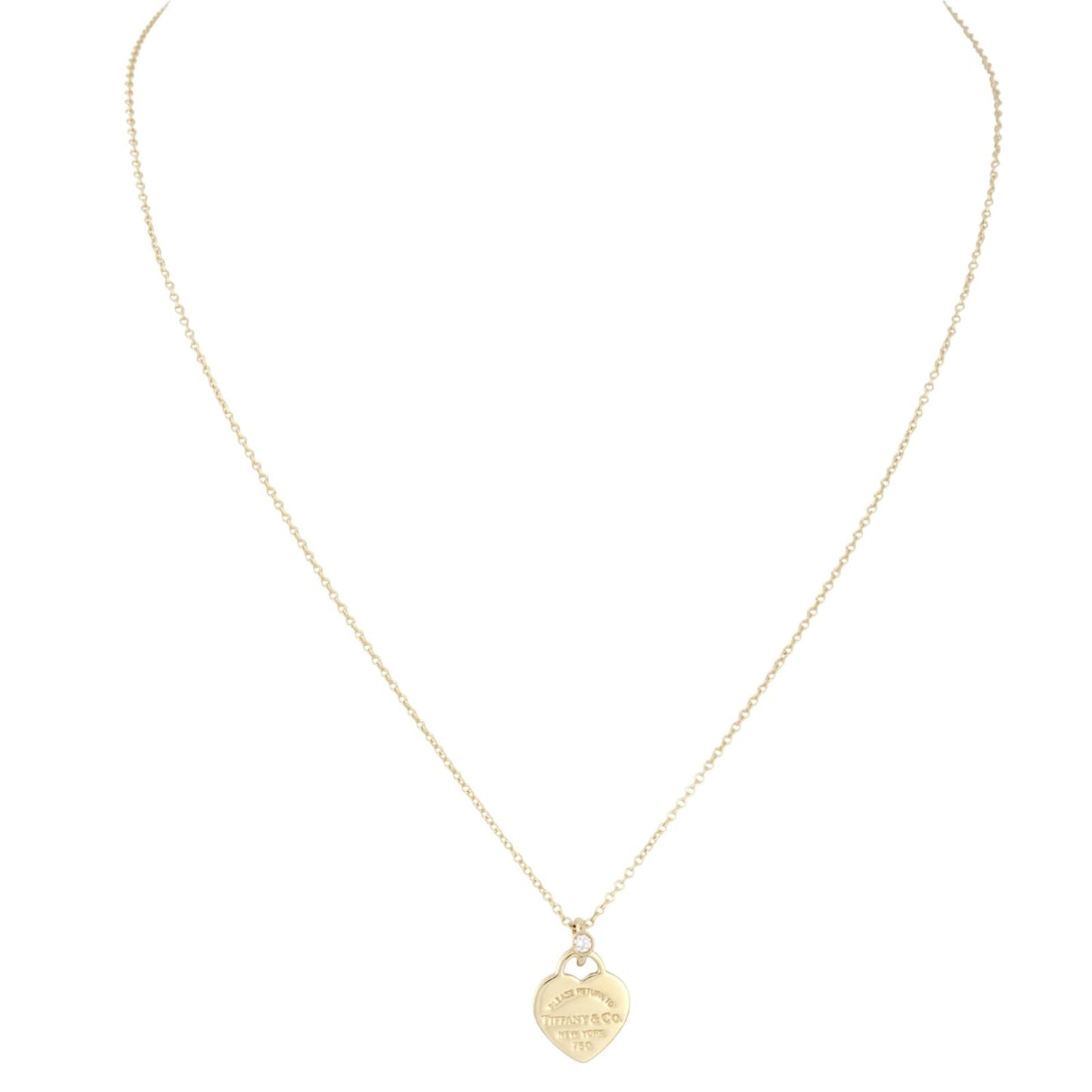 Tiffany & Co Return to Tiffany Heart Yellow Gold Pendant Necklace Mini