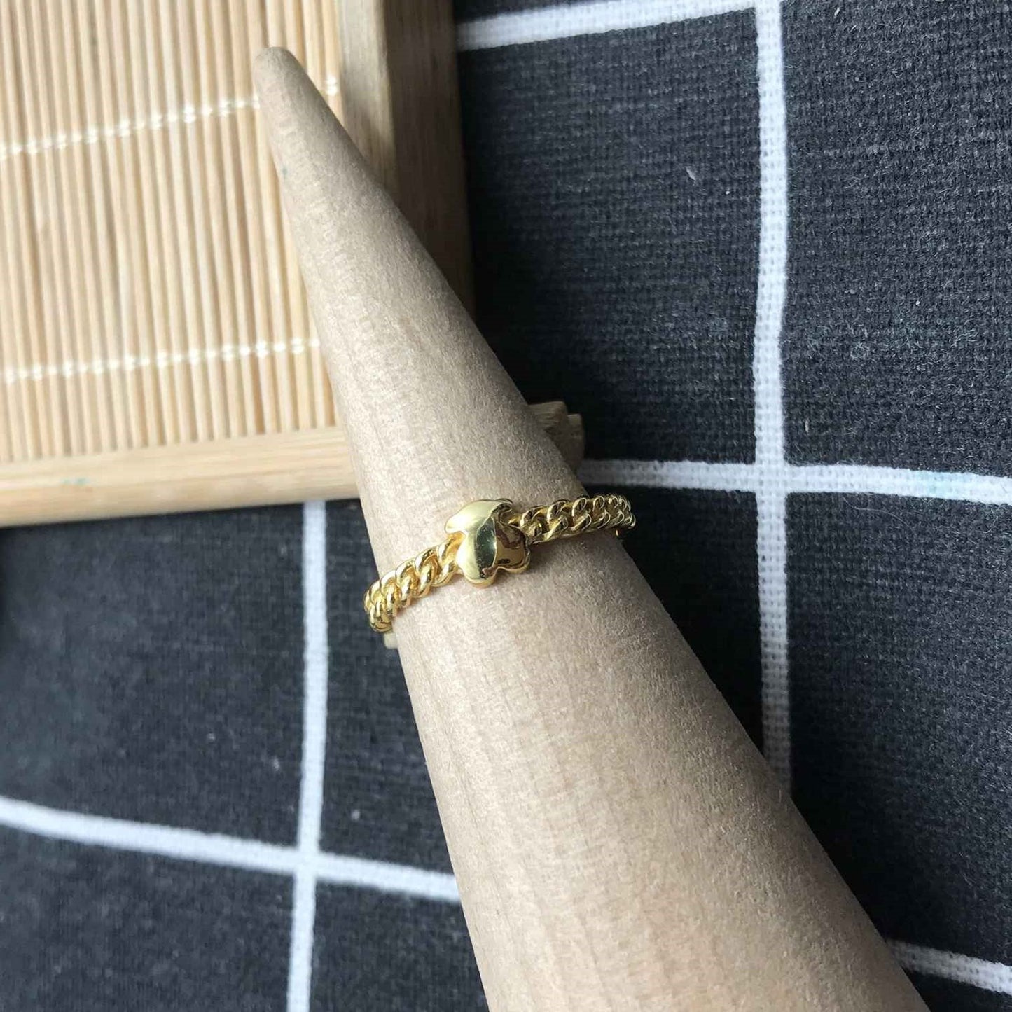 Small  plating over silver bear Ring Bold Motif
