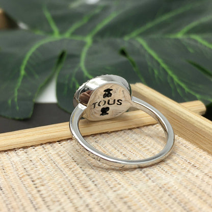 White Bear Ring with Diamond and Spinel