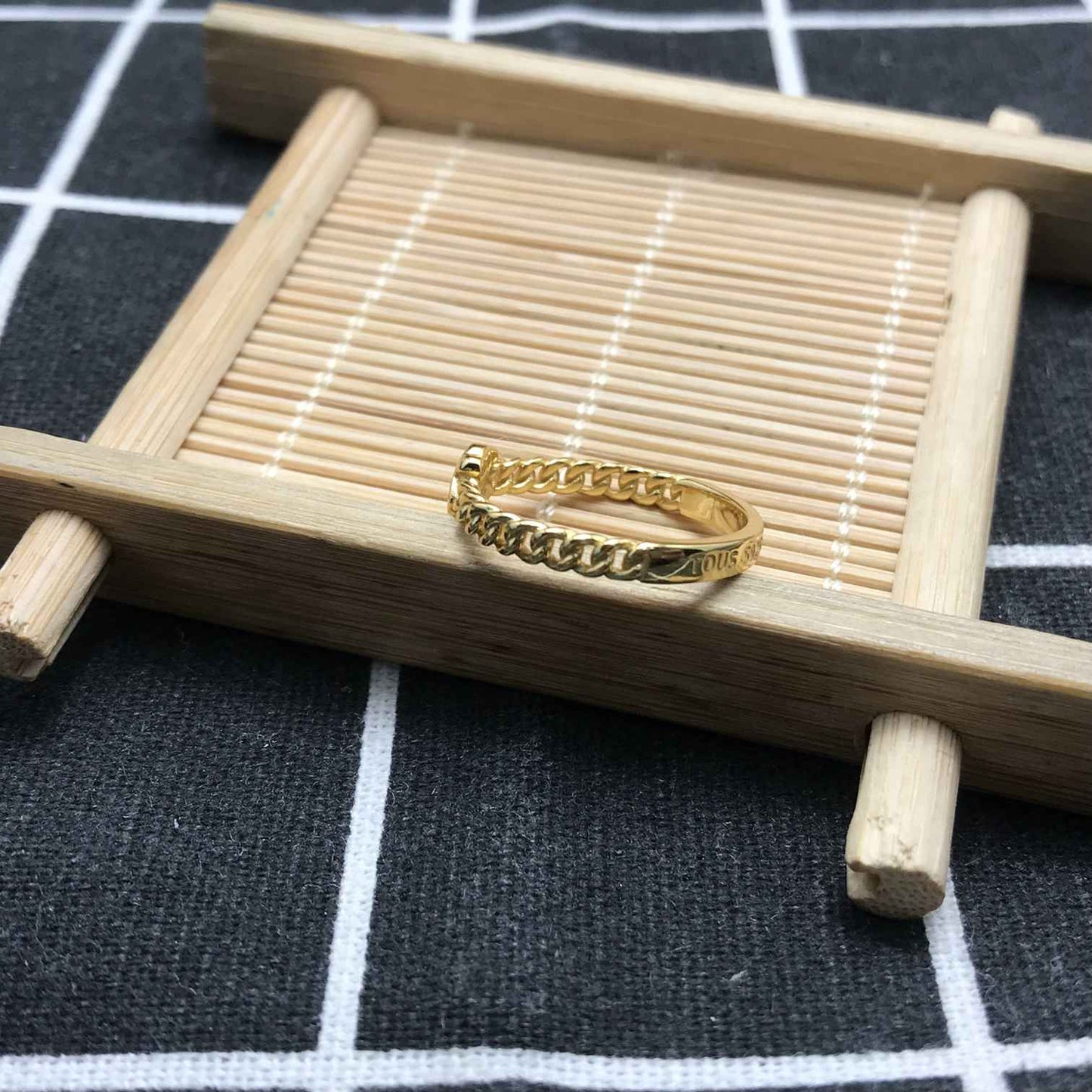 Small  plating over silver bear Ring Bold Motif
