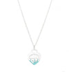 Tiffany Sterling Silver Enamel Splash Heart Tag Pendant Necklace, Adjustable Chain