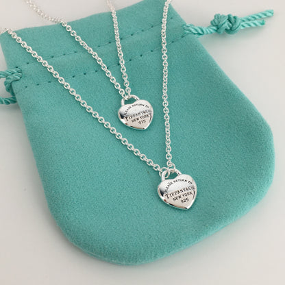 Set of Tiffany & Co. Return to Tiffany Small Heart  Stud Earrings Silver Necklace earring bracalet