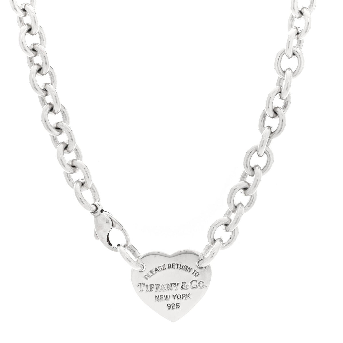 Tiffany Sterling Silver Return to Tiffany Heart Tag Choker Necklace