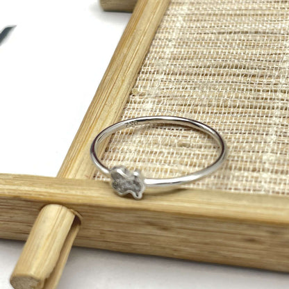 White  Puppies Ring with  Bear motif