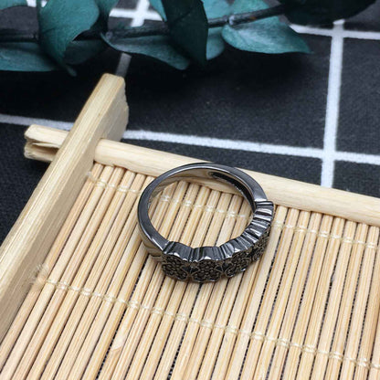 White  Bear Ring with black bears