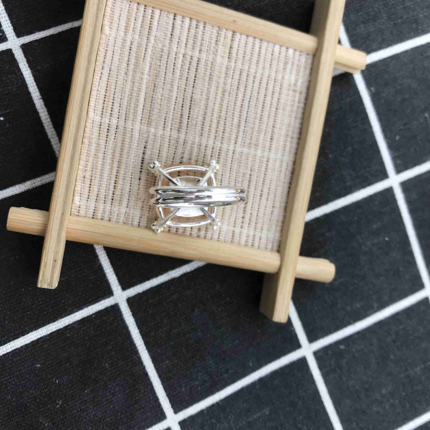 Silver Color Pills Ring with citrine
