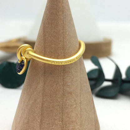 Silver vermeil Luah luna Ring with sapphires