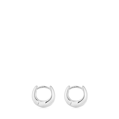 Short, thick silver Hoop earrings   Basics |