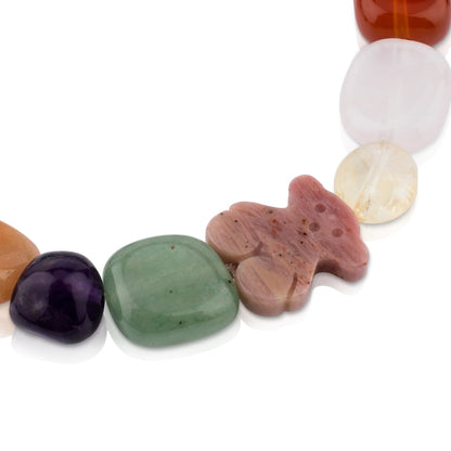 Silver   Color Bracelet with rhodonite |
