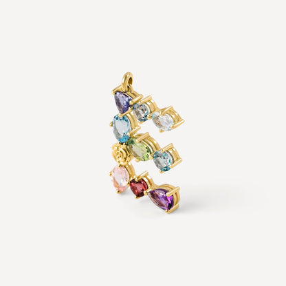 Letter E Pendant with gemstones  ATELIER
