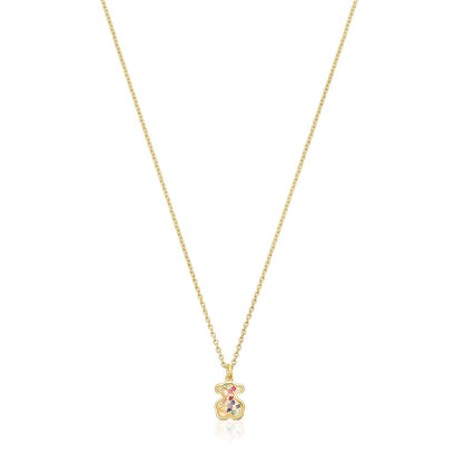 Silver vermeil Areia Necklace with multicolored gemstones |