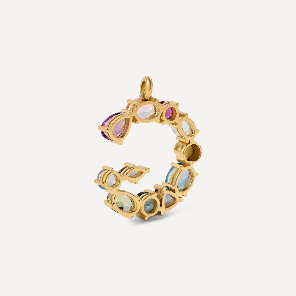 Letter G Pendant with gemstones ATELIER
