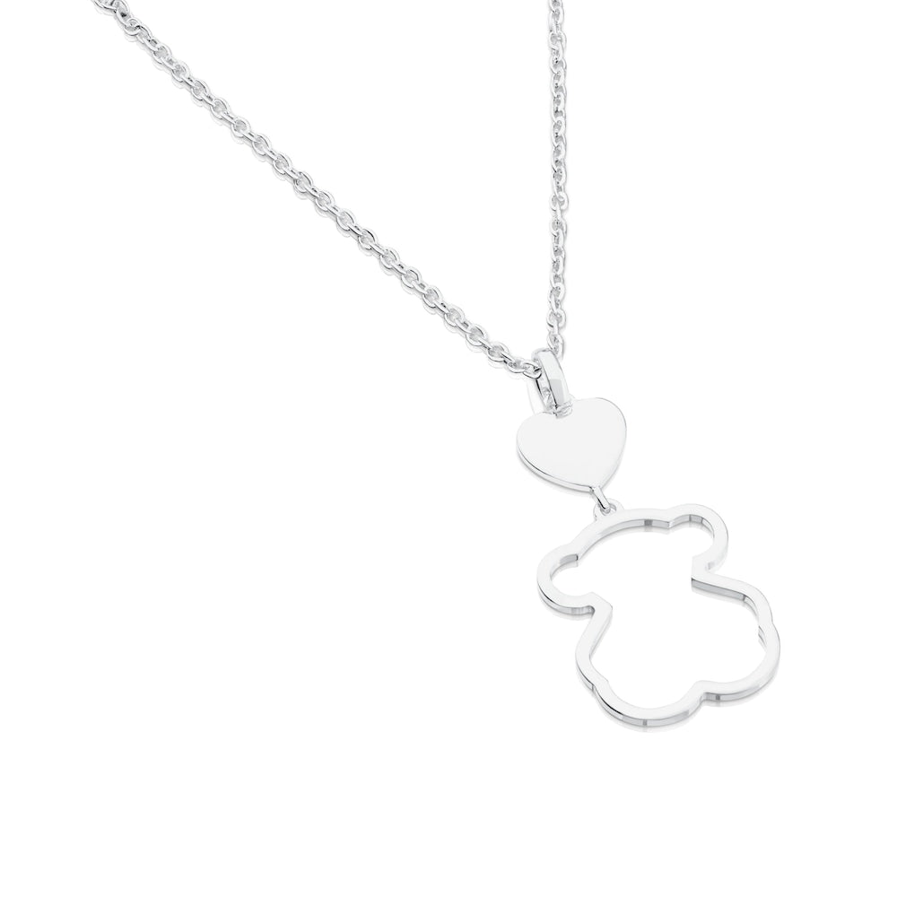 Silver New Silueta Necklace Bear motif |