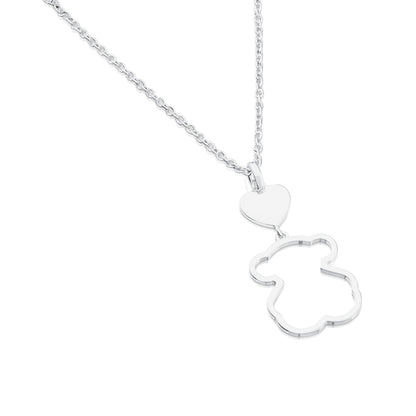 Silver New Silueta Necklace Bear motif |