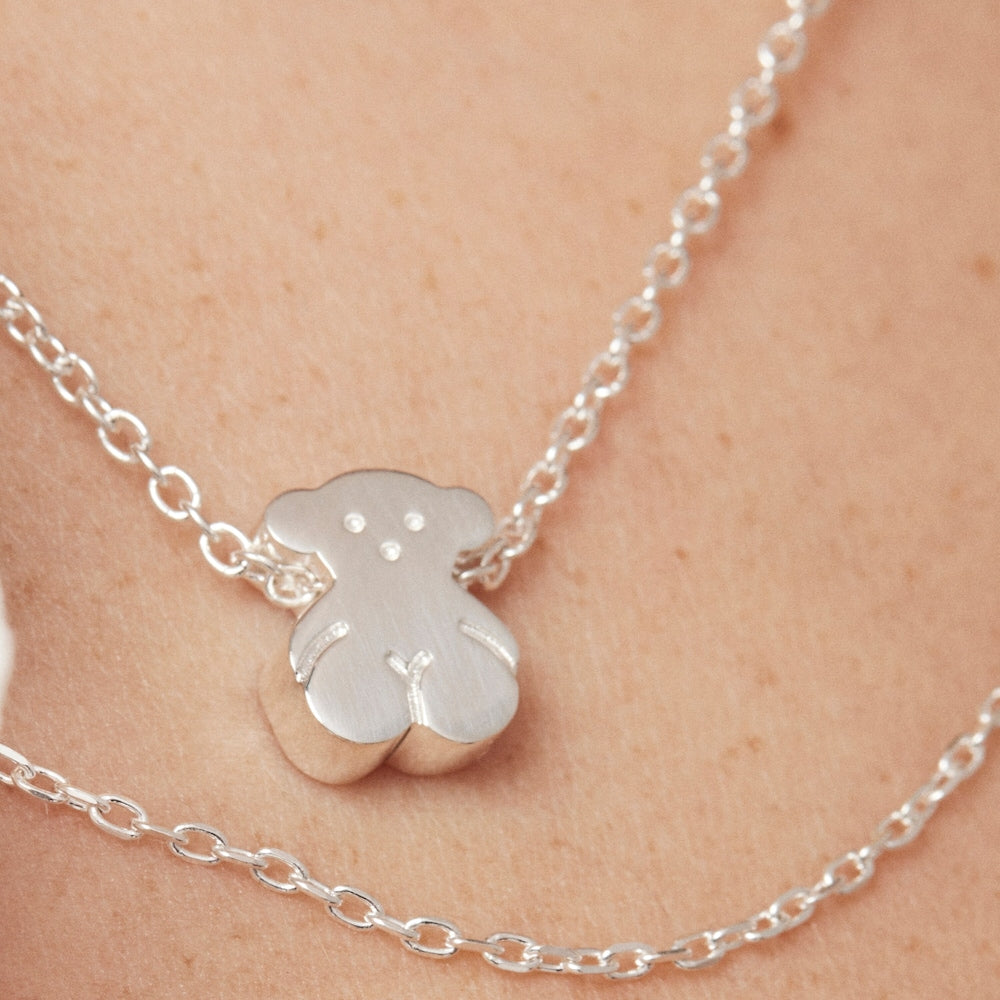 Silver Sweet Dolls bear Necklace |