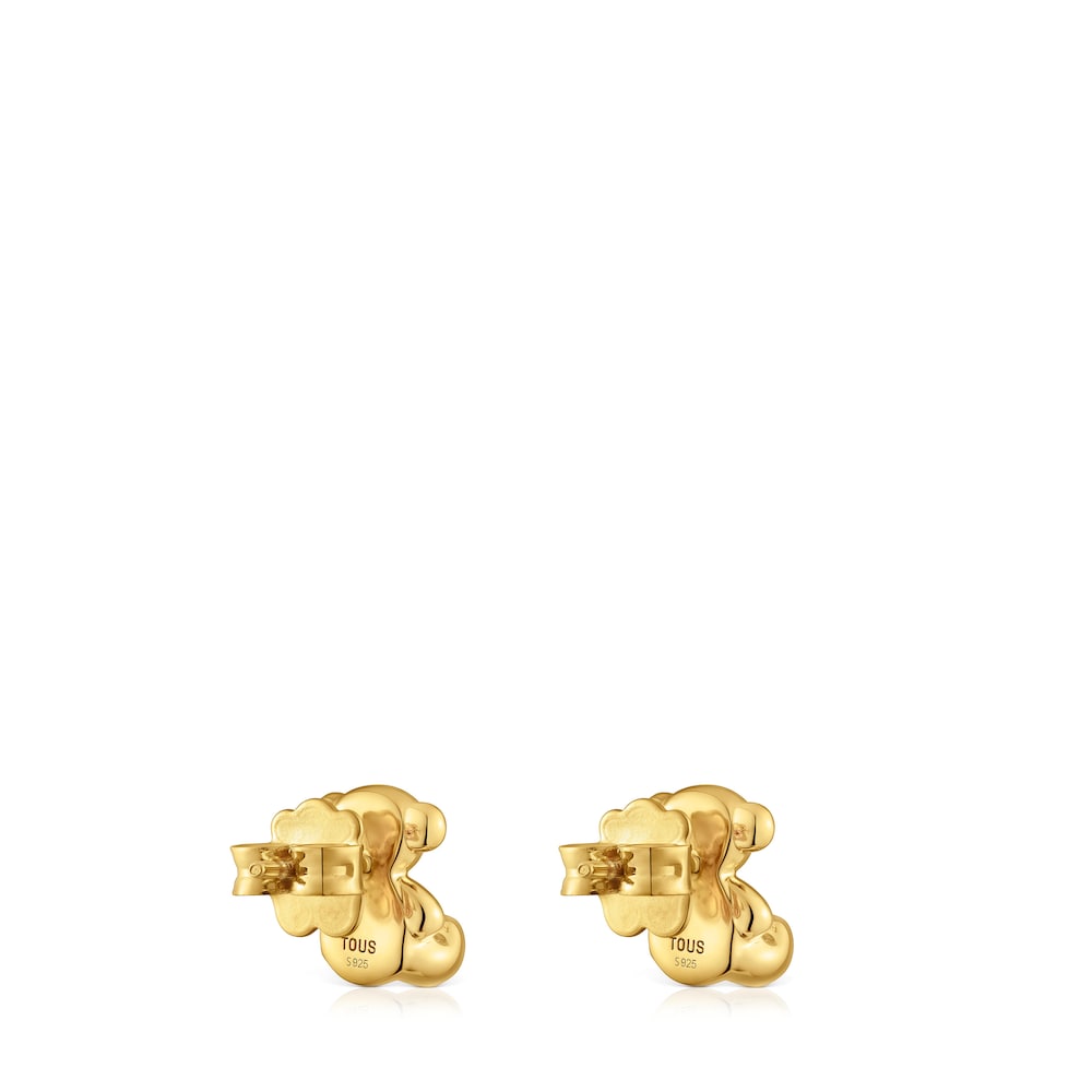 Bold Bear 10 mm bear Earrings with  plating over silver |
