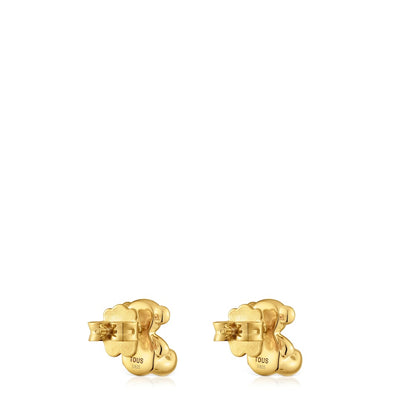 Bold Bear 10 mm bear Earrings with  plating over silver |