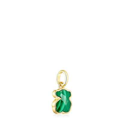 Silver Vermeil and Malachite Icon Color Pendant |