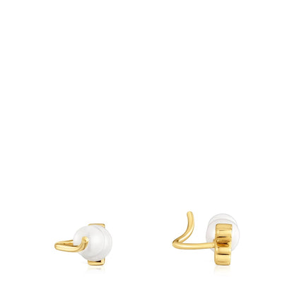 Gold bear climber Earring with cultured pearls Sweet Dolls |