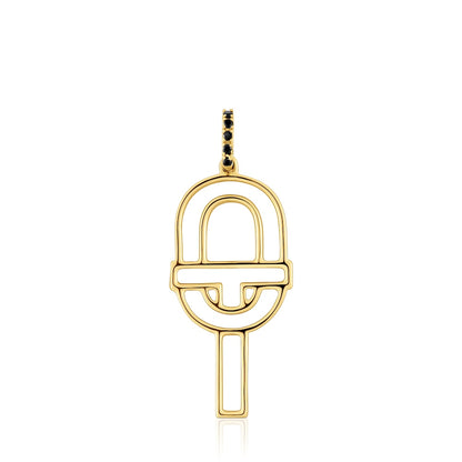 Medium gold silhouette Pendant with spinels MANIFESTO