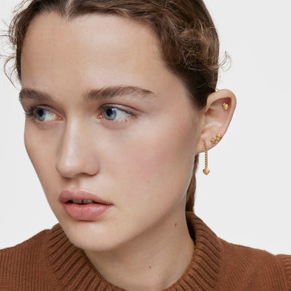 Pack of three over silver Earrings with motifs Bold Motif