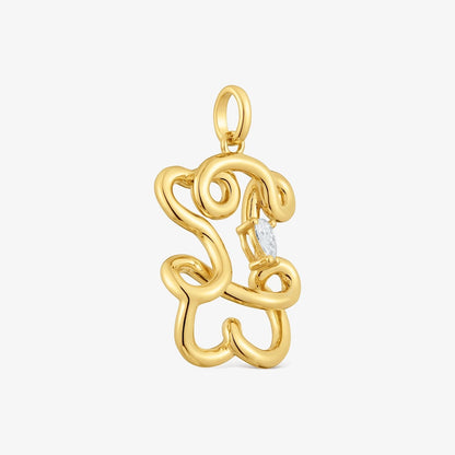 22 mm bear Pendant with  vermeil and laboratory-grown Lio LGD