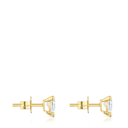 Gold Earrings with lab-grown diamonds Garden Of Love LGD |