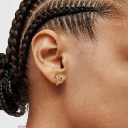 Bickie star Earrings with 18 kt gold plating over silver |