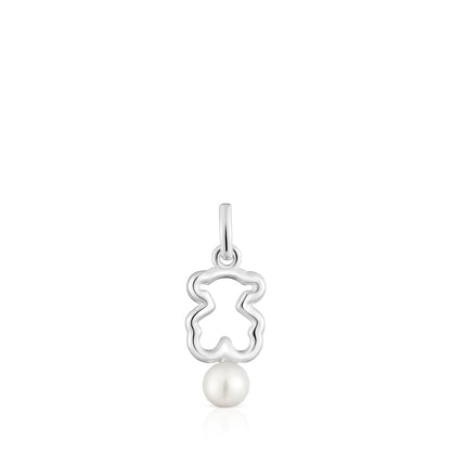 Silver Bear pendant with cultured pearl New Silueta