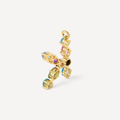 Letter K Pendant with gemstones ATELIER