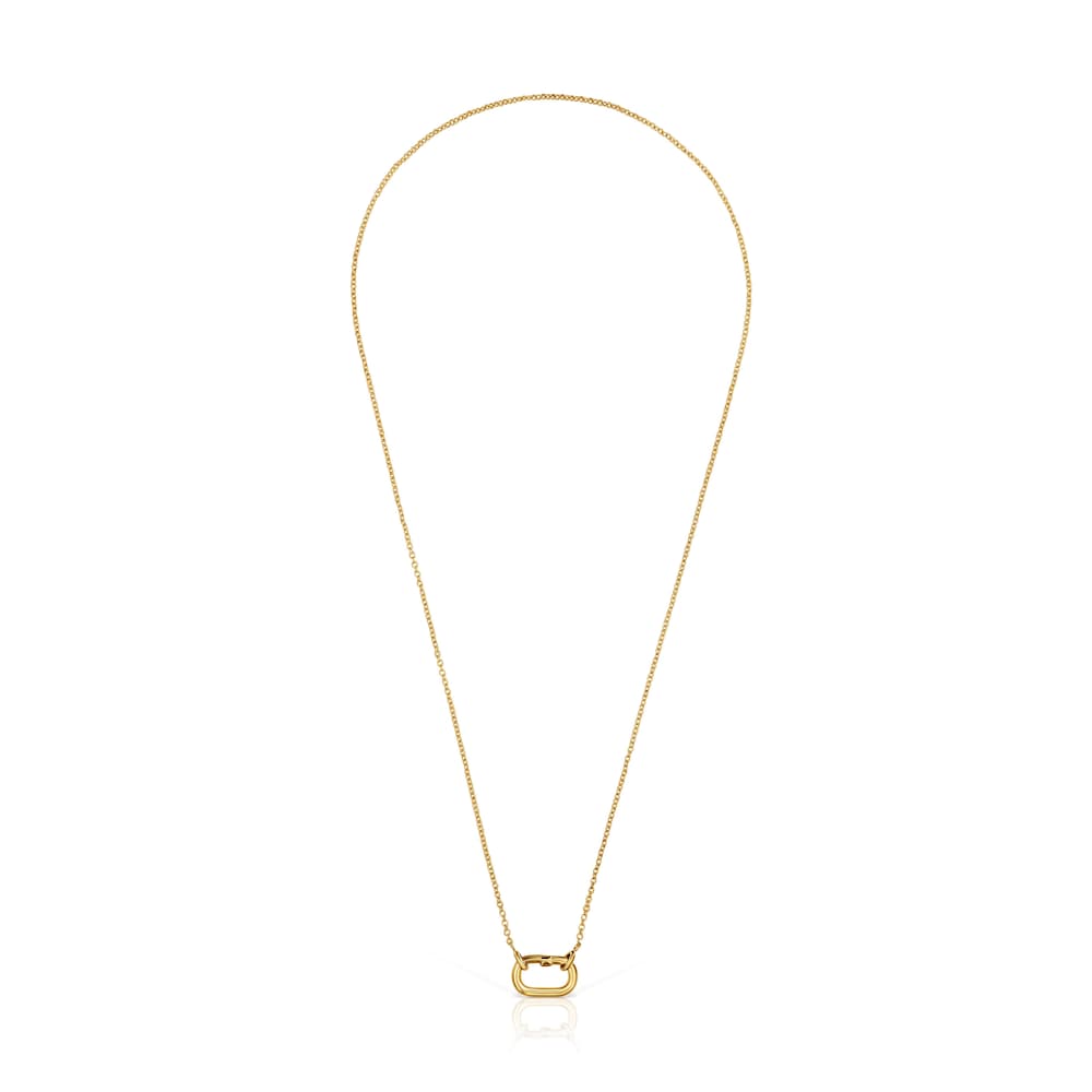 Short Necklace with  plating over silver with ring Hold Oval |