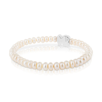 Sweet Dolls bear Bracelet with pearls and Silver Bear motif |
