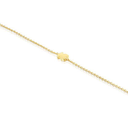 7 mm gold chain Bracelet with bear charm Sweet Dolls