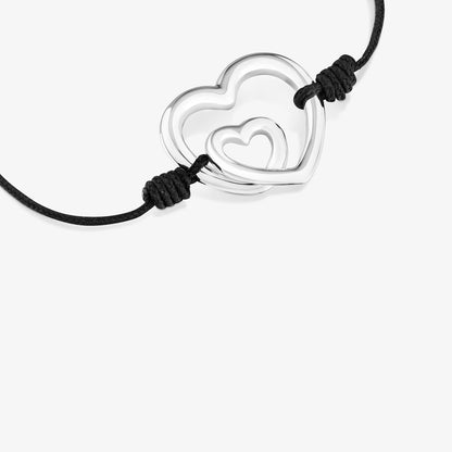 Silver and black nylon silhouette Bracelet Flechazo