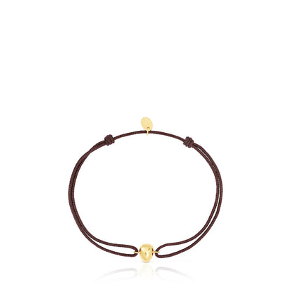 Gold and brown cord Teardrop bracelet Balloon