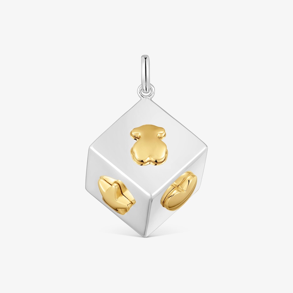 Two-tone dice Pendant with motifs Medallions