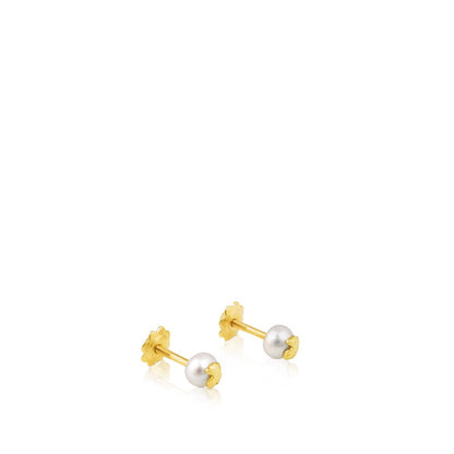 Gold Baby   earrings with pearl |