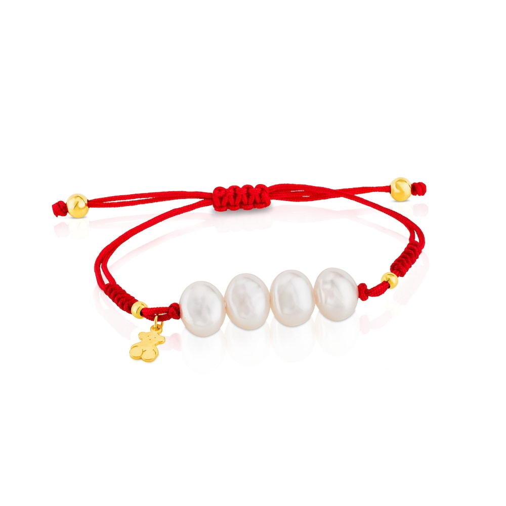 Vermeil Silver   Nudos Bracelet with pearls |