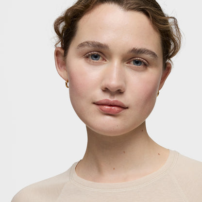 Silver vermeil Basics Hoop earrings with bear |