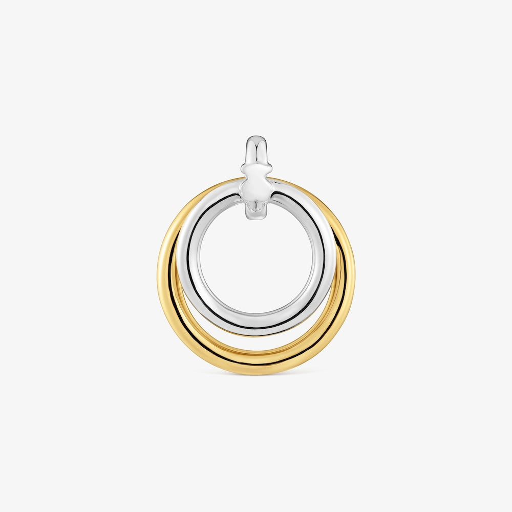 Two-tone Double hoop pendant Straight