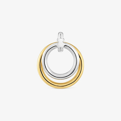 Two-tone Double hoop pendant Straight