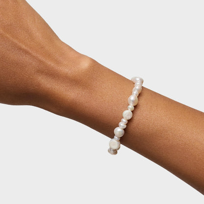 Silver Bracelet with large cultured pearls Sweet Dolls