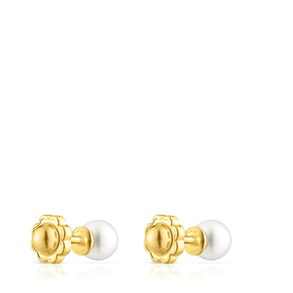 Gold Baby   earrings with pearls |