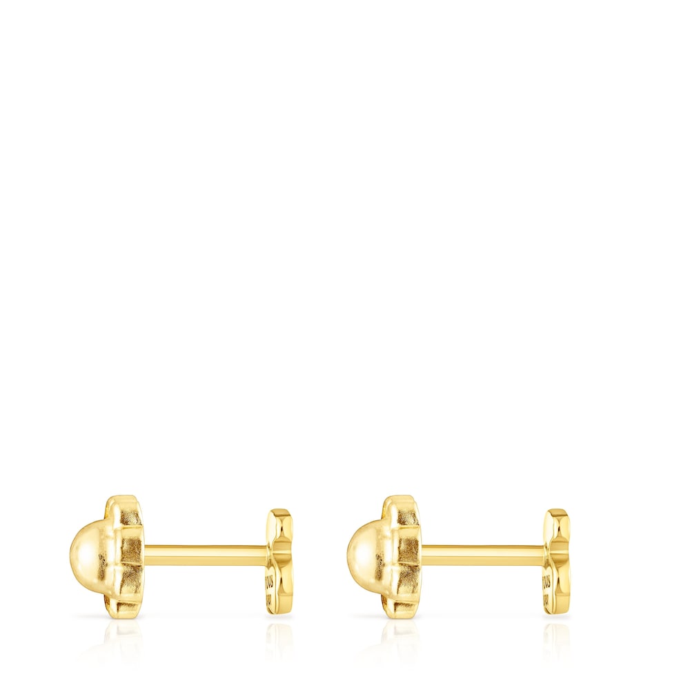 Gold   Baby earrings Bear motif |
