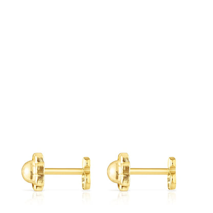 Gold   Baby earrings Bear motif |