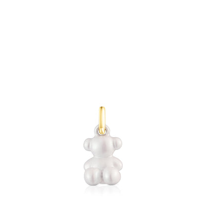 Small Bold Bear white steel bear Pendant