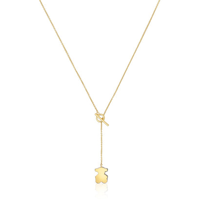 Short gold bear Necklace with onyx   1950 |