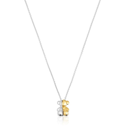 Short two-tone bear Double necklace My Other Half |